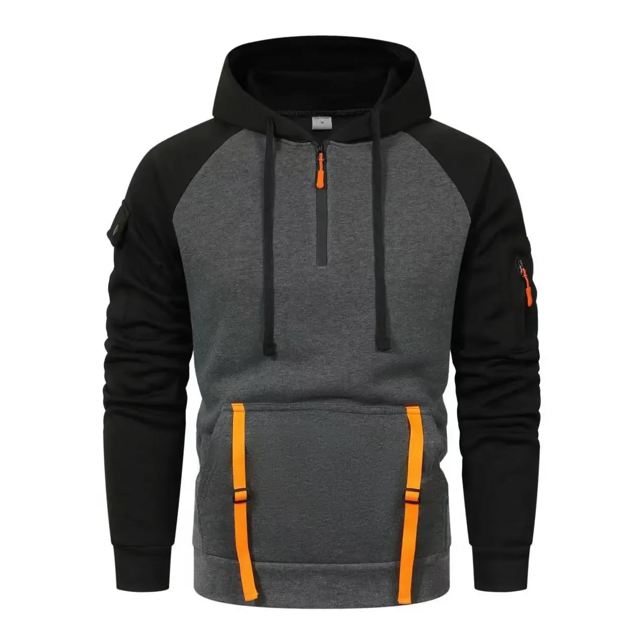 Men's Spring  Autumn Sweatshirt Sweatshirt Sweatshirt Zipper Multi-Pocket Pullover Raglan Sleeve Sports Casual Fleece Sweatshirt