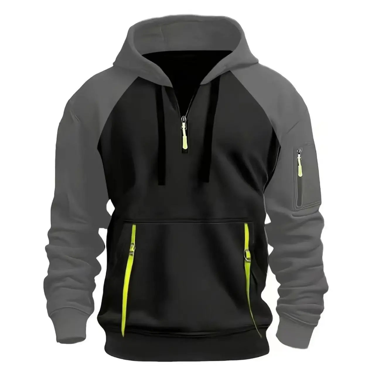 Men's Spring  Autumn Sweatshirt Sweatshirt Sweatshirt Zipper Multi-Pocket Pullover Raglan Sleeve Sports Casual Fleece Sweatshirt