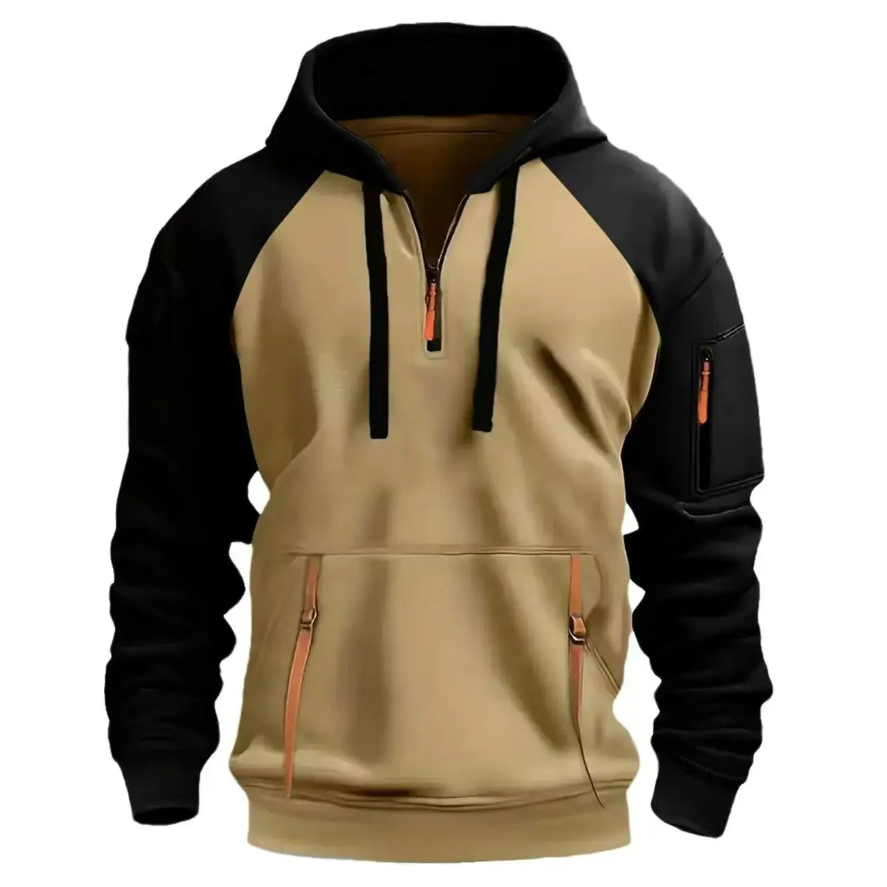 Men's Spring  Autumn Sweatshirt Sweatshirt Sweatshirt Zipper Multi-Pocket Pullover Raglan Sleeve Sports Casual Fleece Sweatshirt